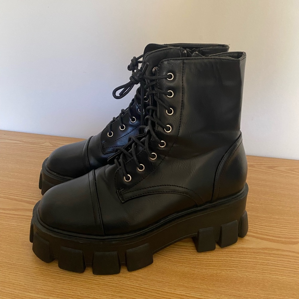 PLT Chunky Black Boots